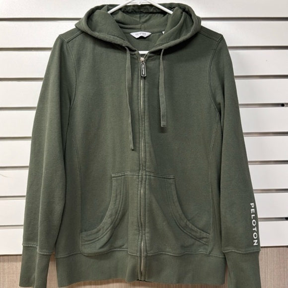 PELOTON APPAREL Official Women's Green Full-Zip Logo Hoodie Jacket Size Large‎ - Picture 1 of 4